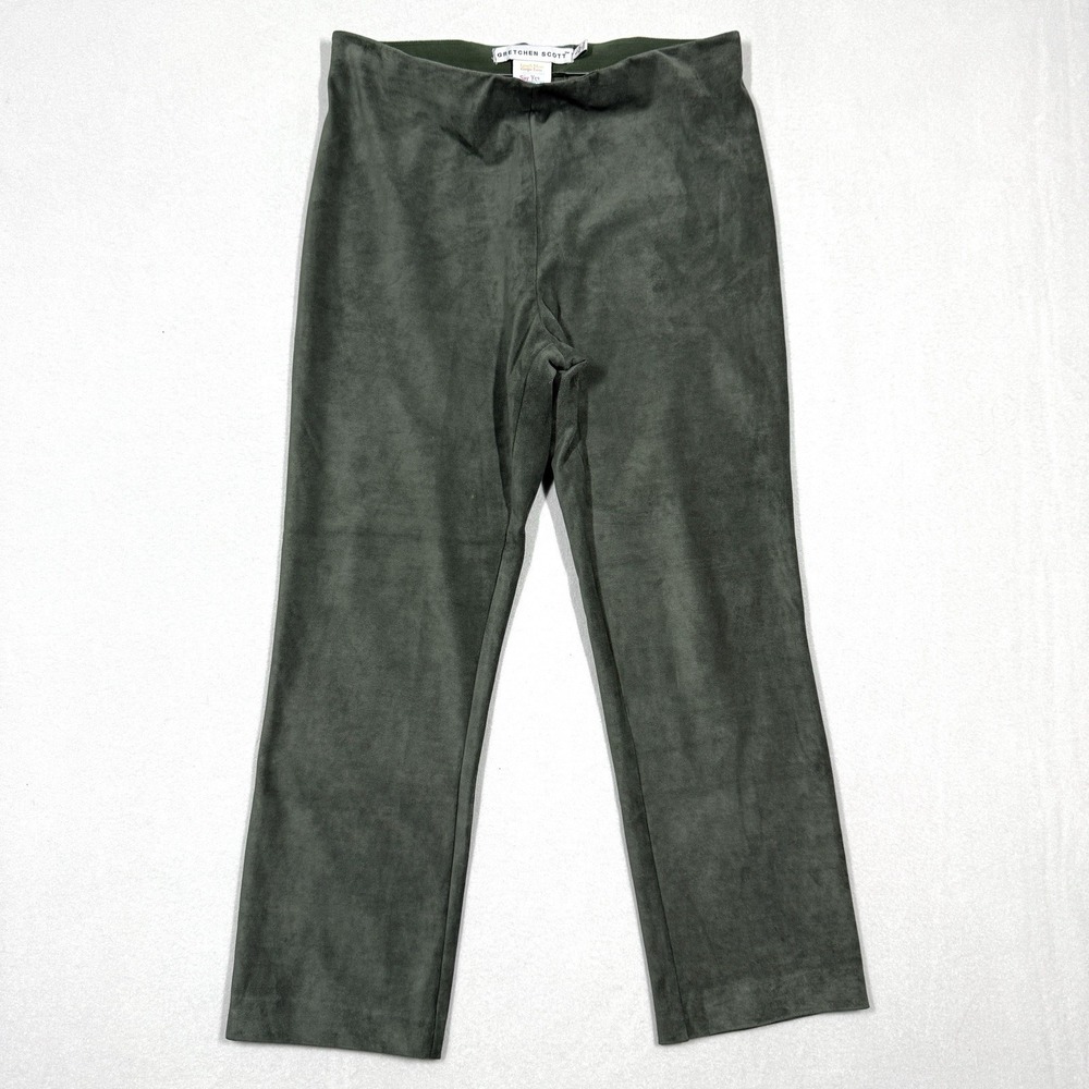 Gretchenā Scott Pants Womens Large Ultra Suede Gripeless Pull On Straight Green